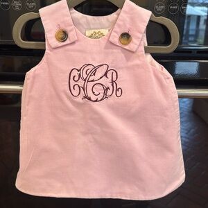 Beaufort Bonnet - Juliet Jumper in Pink Corduroy w/Custom Monogram - Size:6-12M